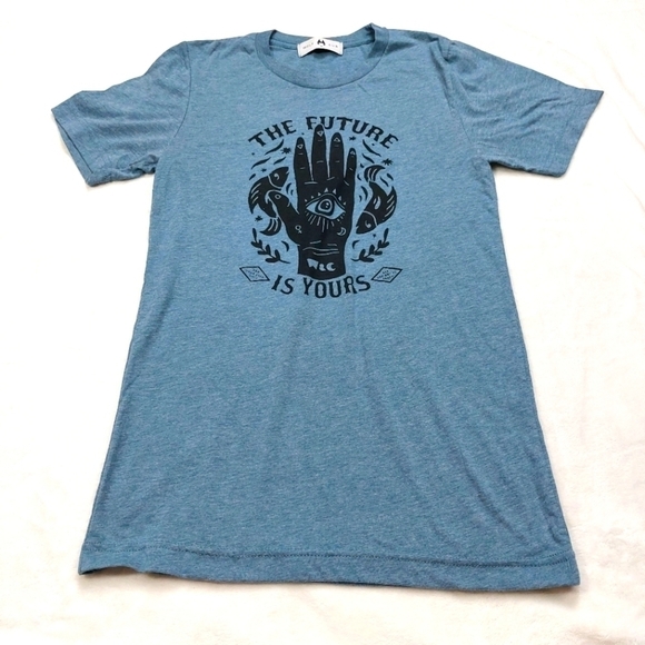 Wolf Cub Tops - WOLF CUB BLUE THE FUTURE IS YOURS WOMEN'S T-SHIRT SIZE XS